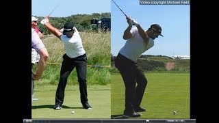 Jon Rahm golf swing  Long Iron faceon amp downtheline July 2017 [upl. by Ylimme563]