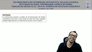 STJ INFO 834 paternidade socioafetiva e adoção [upl. by Arhat821]