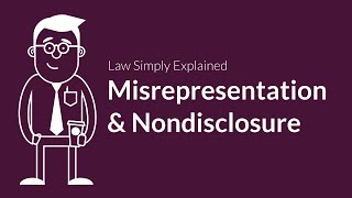 Misrepresentation and Nondisclosure  Contracts  Defenses amp Excuses [upl. by Sire]