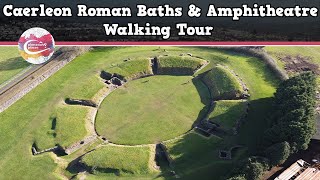 CAERLEON ROMAN BATHS amp AMPHITHEATRE WALES  Walking Tour  Pinned on Places [upl. by Russel]