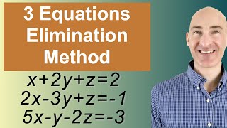 Solving Systems of 3 Equations Elimination [upl. by Eecyac]