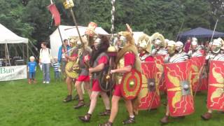 Roman Reenactment at the Amphitheatre in Caerleon Marching In [upl. by Tillinger]