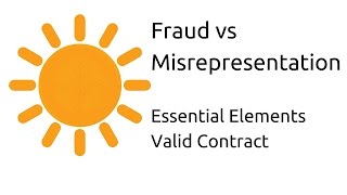 Fraud vs Misrepresentation  Other Essential Elements of a Valid Contract  CA CPT  CS amp CMA [upl. by Enisaj315]